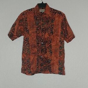 Johari West Natural Leisure Wear Shirt Tribal Hawaiian Size M